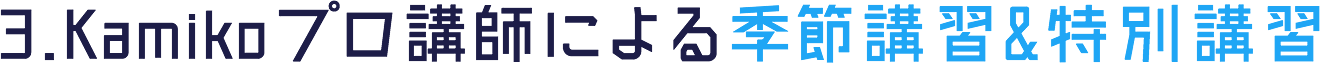 3.Kamikoプロ講師による季節講習&特別講習