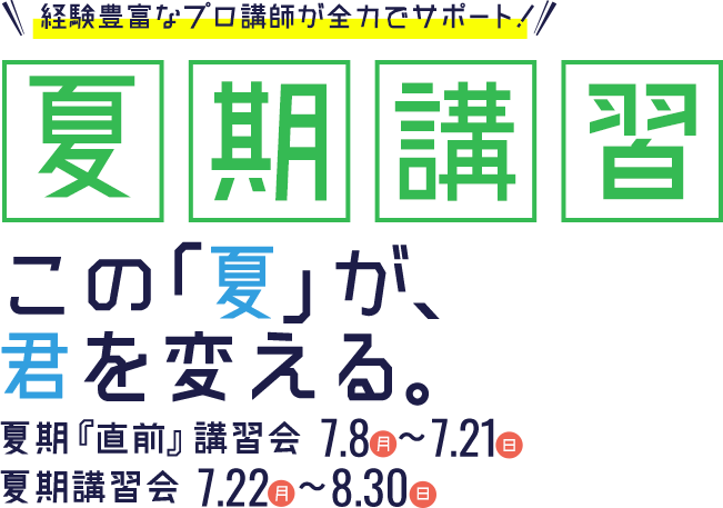 経験豊富なプロ講師が全力でサポート!夏期講習