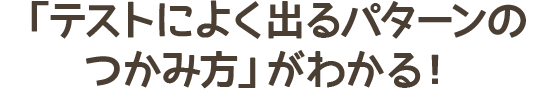 テストによく出るパターンのつかみ方がわかる！